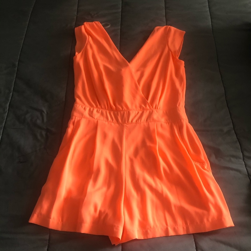 Neon peach romper